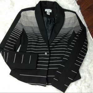 Graduated-Stripe Ponte Blazer | Carmen Marc Valvo